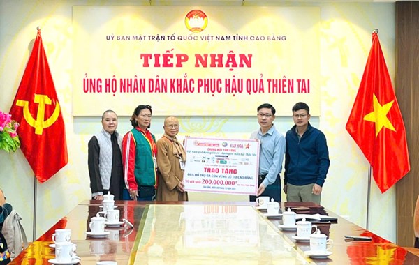 Cao Bằng: Ủy ban MTTQ Việt Nam tỉnh tiếp nhận hơn 193,8 tỷ đồng hỗ trợ khắc phục hậu quả bão lũ