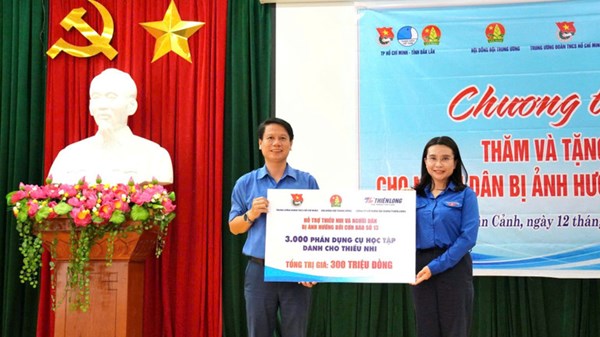 Đắk Lắk: Trung ương Đoàn trao tặng 3 tỷ đồng hỗ trợ người dân bị ảnh hưởng do bão số 13 