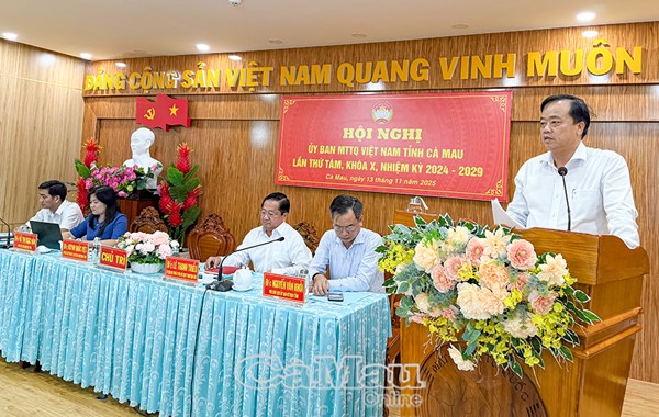 Cà Mau: Xây dựng kế hoạch nhằm cụ thể hoá mục tiêu Đại hội đại biểu MTTQ Việt Nam tỉnh lần thứ I, nhiệm kỳ 2025-2030