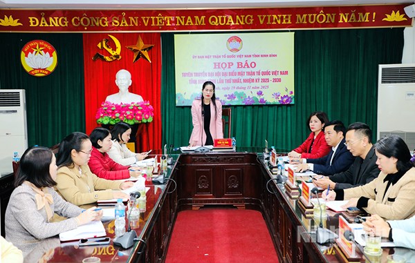Ninh Bình: Họp báo tuyên truyền Đại hội đại biểu MTTQ Việt Nam tỉnh lần thứ I, nhiệm kỳ 2025-2030