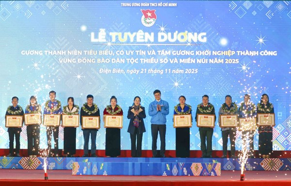 Trung ương Đoàn tuyên dương 36 gương thanh niên tiêu biểu vùng đồng bào dân tộc thiểu số miền núi năm 2025