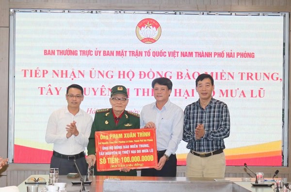 Hải Phòng: Tiếp nhận hơn 10,4 tỷ đồng ủng hộ đồng bào miền Trung – Tây Nguyên
