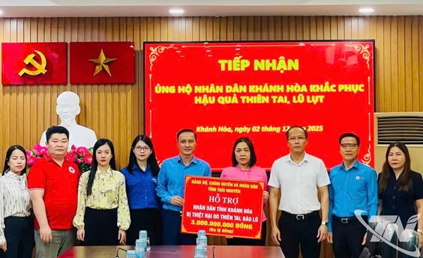 Tỉnh Thái Nguyên thăm hỏi, hỗ trợ tỉnh Khánh Hòa khắc phục hậu quả bão lũ