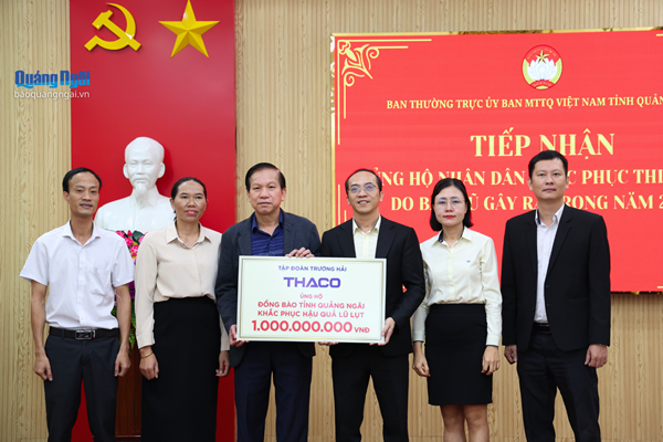 Quảng Ngãi tiếp nhận 2 tỷ đồng khắc phục thiệt hại bão lũ 