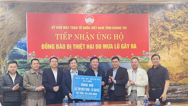 Quảng Trị: Ủy ban MTTQ Việt Nam tỉnh tiếp nhận hỗ trợ khắc phục hậu quả thiên tai