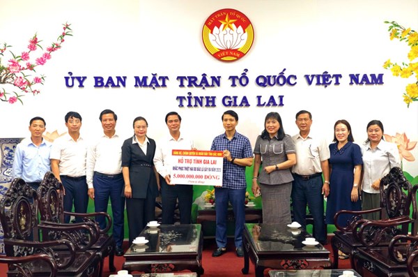 Gia Lai: Ủy ban MTTQ Việt Nam tỉnh tiếp nhận 5 tỷ đồng khắc phục hậu quả thiên tai 