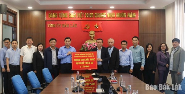 Thanh Hóa hỗ trợ Đắk Lắk 3 tỷ đồng khắc phục hậu quả thiên tai