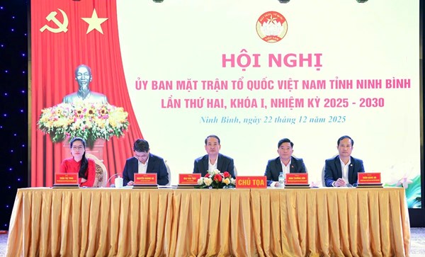 Ninh Bình: Ủy ban MTTQ Việt Nam tỉnh tổ chức hội nghị lần thứ 2 khóa I, nhiệm kỳ 2025 - 2030