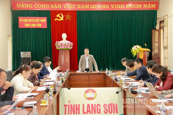 Lạng Sơn: Ủy ban MTTQ Việt Nam tỉnh phản biện dự thảo Nghị quyết về chính sách chăm sóc sức khỏe cán bộ