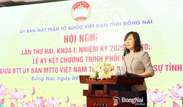 Đồng Nai: Ủy ban MTTQ Việt Nam tỉnh tổ chức Hội nghị lần thứ 2 khóa I, nhiệm kỳ 2025-2030