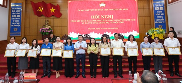 Tây Ninh: Ủy ban MTTQ Việt Nam tỉnh tổ chức Hội nghị tổng kết công tác năm 2025