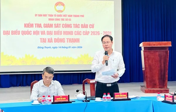 TP Hồ Chí Minh: Ủy ban MTTQ Việt Nam thành phố làm việc với Ban Chỉ đạo bầu cử và Ủy ban bầu cử xã Đông Thạnh 
