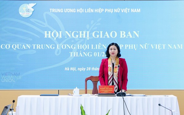 Trung ương Hội LHPN Việt Nam tổ chức Hội nghị giao ban tháng 1