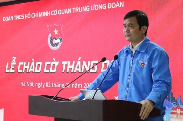 Trung ương Đoàn TNCS Hồ Chí Minh tổ chức Lễ chào cờ tháng 2 