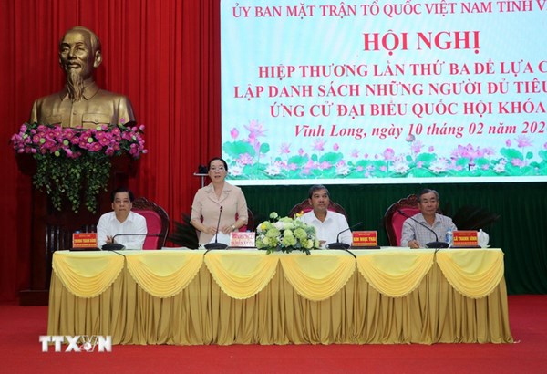 Vĩnh Long: Ủy ban MTTQ Việt Nam tỉnh lập danh sách chính thức người ứng cử Đại biểu Quốc hội