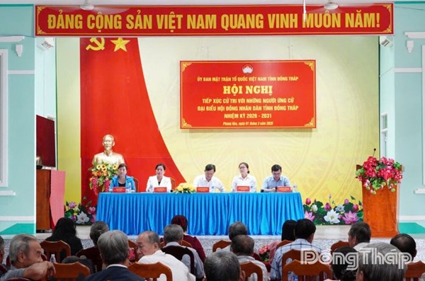 Đồng Tháp: Hội nghị tiếp xúc cử tri với những người ứng cử đại biểu HĐND tỉnh nhiệm kỳ 2026-2031
