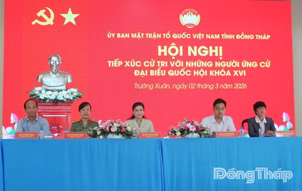 Đồng Tháp: Hội nghị tiếp xúc cử tri với người ứng cử đại biểu Quốc hội khóa XVI đơn vị bầu cử số 2
