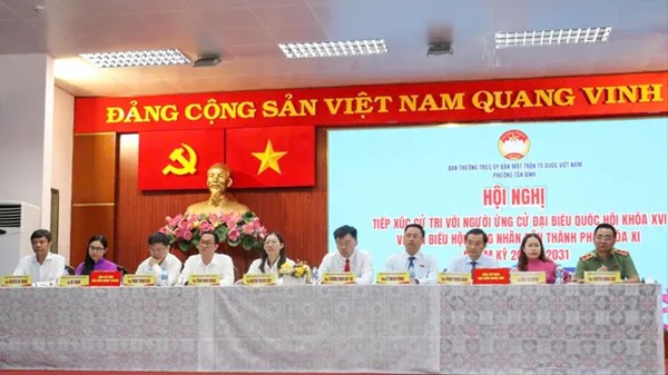 Thành phố Hồ Chí Minh: Hội nghị tiếp xúc cử tri với người ứng cử đại biểu Quốc hội khóa XVI, đơn vị bầu cử số 8