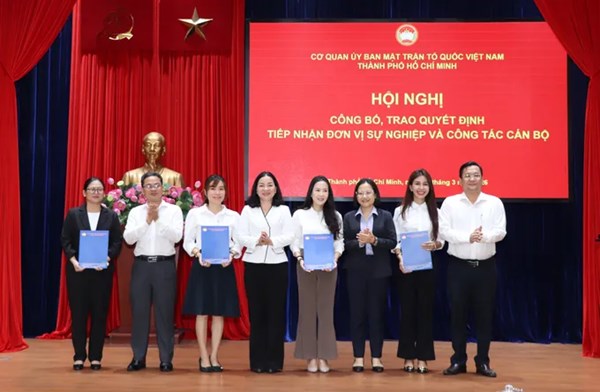 Ủy ban MTTQ Việt Nam thành phố Hồ Chí Minh tiếp nhận thêm đơn vị sự nghiệp