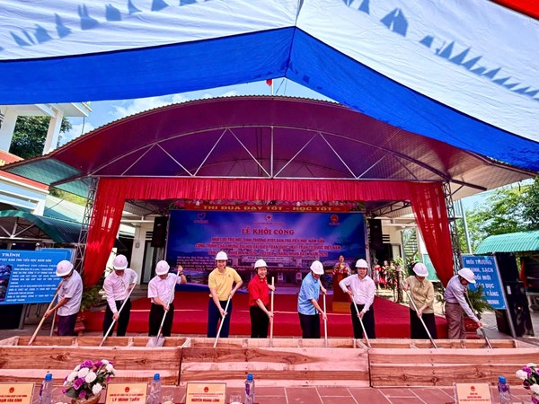 Tuyên Quang: Khởi công xây dựng Nhà lưu trú học sinh Trường Phổ thông Dân tộc bán trú Tiểu học Nấm Dẩn