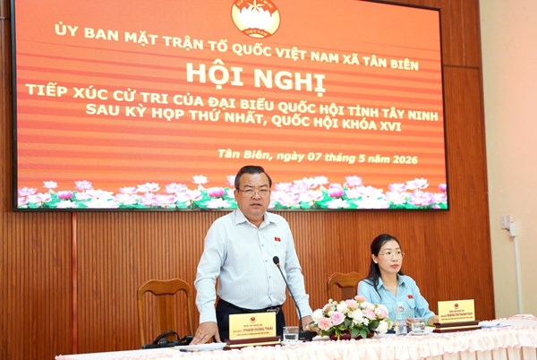 Tây Ninh: Đoàn Đại biểu Quốc hội tỉnh tiếp xúc cử tri các xã Tân Biên, Tân Lập và Thạnh Bình