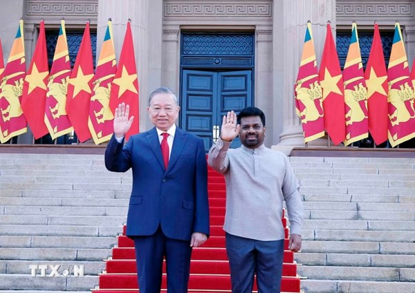 Lễ đón trọng thể Tổng Bí thư, Chủ tịch nước Tô Lâm thăm cấp Nhà nước Sri Lanka