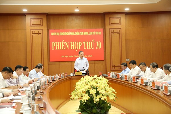 Thông báo Phiên họp thứ 30 của Ban Chỉ đạo Trung ương về phòng chống tham nhũng, lãng phí, tiêu cực