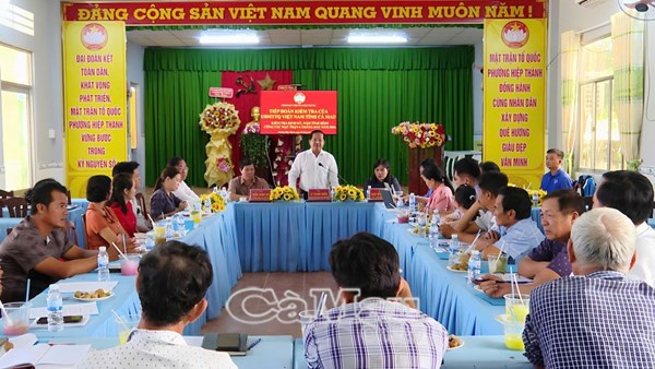 Cà Mau: Ủy ban MTTQ Việt Nam tỉnh kiểm tra công tác Mặt trận 6 tháng đầu năm 2026 tại phường Hiệp Thành
