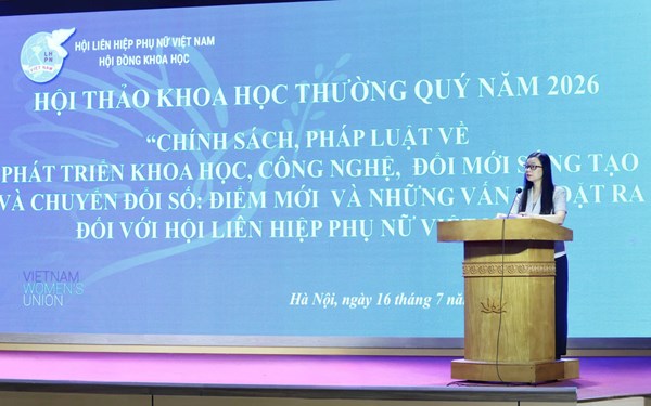 Hội LHPN Việt Nam tổ chức Hội thảo khoa học thường quý năm 2026