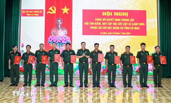 Cà Mau: Công bố quyết định thành lập Đội tìm kiếm, quy tập hài cốt liệt sỹ