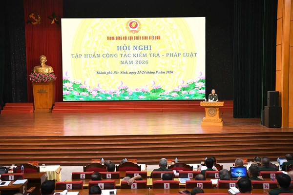 Trung ương Hội Cựu chiến binh Việt Nam tổ chức Hội nghị tập huấn công tác kiểm tra - pháp luật năm 2026