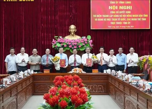 Thí điểm thành lập 2 Đảng bộ trực thuộc Tỉnh ủy Vĩnh Long