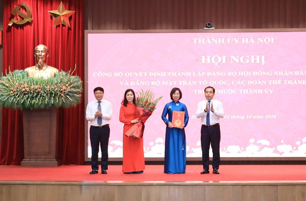 Thành lập Đảng bộ HĐND thành phố và Đảng bộ Mặt trận Tổ quốc, các đoàn thể thành phố trực thuộc Thành ủy Hà Nội