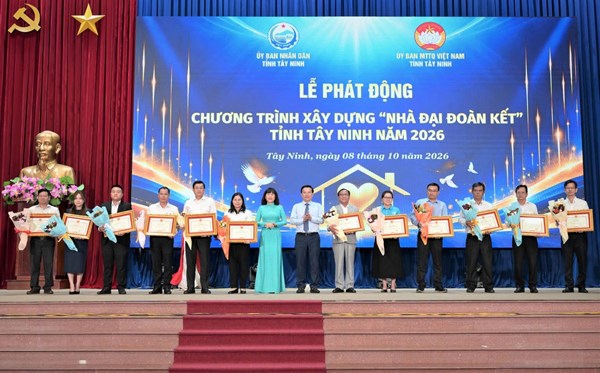 Tây Ninh: Ủy ban MTTQ Việt Nam tỉnh phát động Chương trình “Nhà Đại đoàn kết” tỉnh Tây Ninh năm 2026