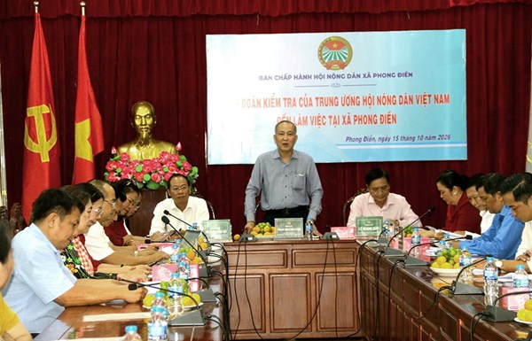 Trung ương Hội Nông dân Việt Nam kiểm tra công tác Hội Nông dân xã Phong Điền, thành phố Cần Thơ 
