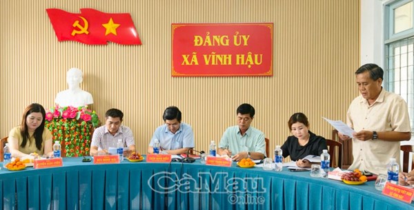 Cà Mau: Ủy ban MTTQ Việt Nam tỉnh làm việc với Mặt trận xã Vĩnh Hậu 