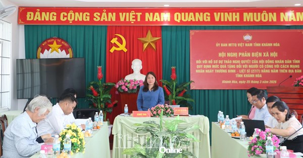 Khánh Hòa: Phản biện xã hội dự thảo Nghị quyết mức quà tặng đối với người có công với cách mạng