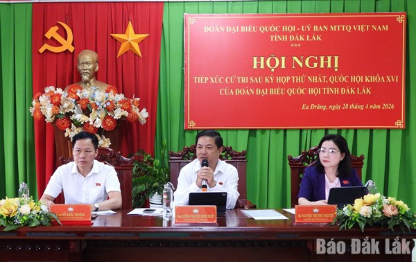 Đoàn đại biểu Quốc hội tỉnh Đắk Lắk tiếp xúc cử tri các xã Ea Drăng, Ea Khăl, Ea Hiao