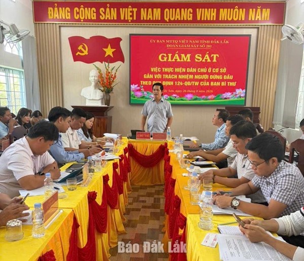 Đắk Lắk: Giám sát việc thực hiện quy chế dân chủ ở cơ sở tại xã Tây Sơn