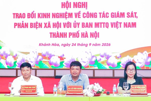 Ủy ban Mặt trận Tổ quốc Việt Nam tỉnh Khánh Hòa và TP. Hà Nội trao đổi kinh nghiệm về công tác giám sát, phản biện xã hội
