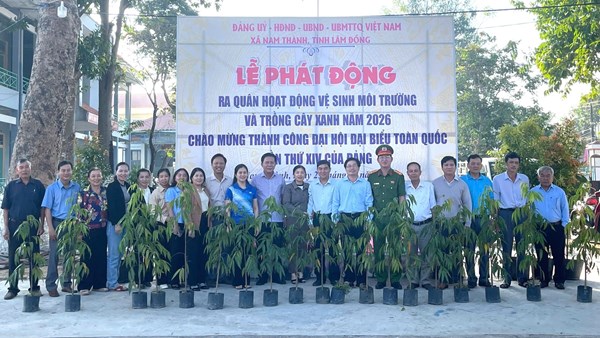 Các địa phương phía Đông tỉnh Lâm Đồng ra quân trồng cây xanh chào mừng thành công Đại hội XIV của Đảng