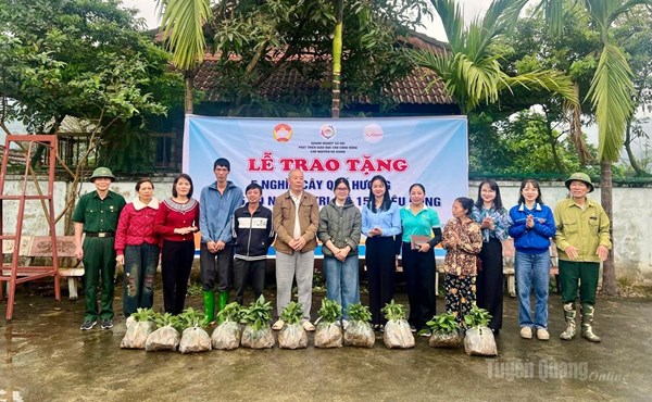 Trao tặng 5.000 cây quế giống cho hộ nghèo ở xã Vị Xuyên