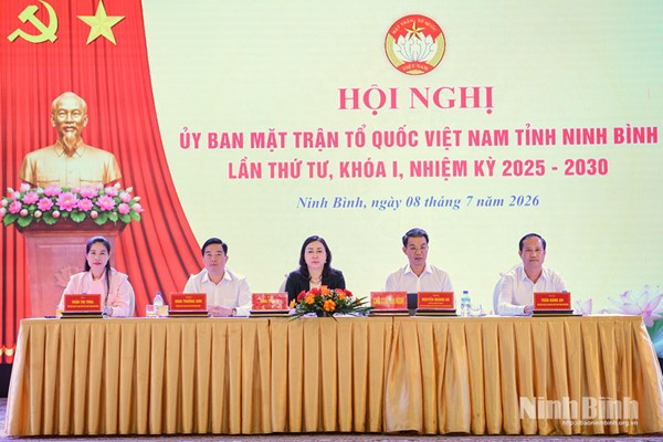 Ủy ban MTTQ Việt Nam tỉnh Ninh Bình triển khai nhiệm vụ 6 tháng cuối năm 2026