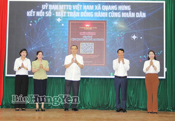 Xã Quang Hưng (tỉnh Hưng Yên) ra mắt mô hình “Kết nối số - Mặt trận Tổ quốc đồng hành cùng Nhân dân”