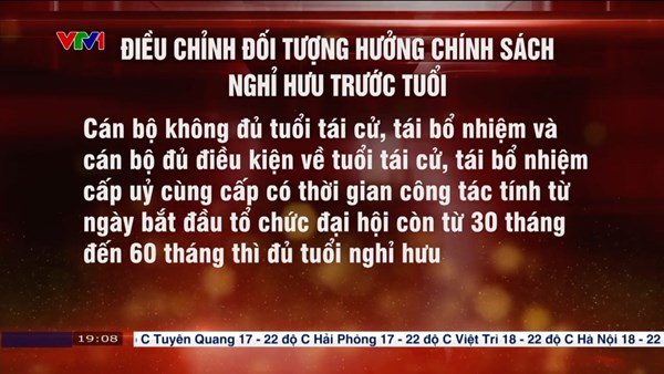 ĐIỀU CHỈNH ĐỐI TƯỢNG HƯỞNG CHÍNH SÁCH NGHỈ HƯU TRƯỚC TUỔI 