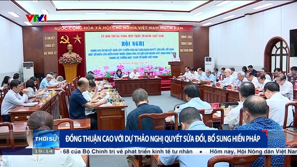 Đồng thuận cao với dự thảo Nghị quyết sửa đổi, bổ sung Hiến pháp năm 2013