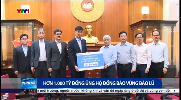 Hơn 1.000 tỷ đồng ủng hộ đồng bào vùng bão lũ