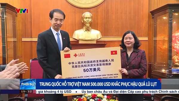 Trung Quốc hỗ trợ Việt Nam 500.000 USD khắc phục hậu quả lũ lụt