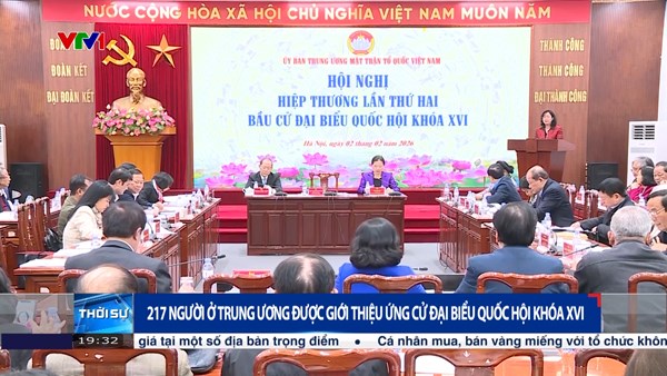 217 người ở Trung ương được giới thiệu ứng cử đại biểu Quốc hội khóa XVI